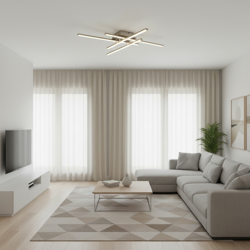 Brilagi - STRIPES LED Ceiling Light 37W/230V 68x68 cm Silver