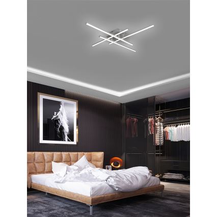 Brilagi - STRIPES LED Ceiling Light 37W/230V 68x68 cm Silver