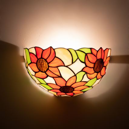 Brilagi - SUNFLOWER Tiffany stained-glass wall lamp 1xE14/40W/230V