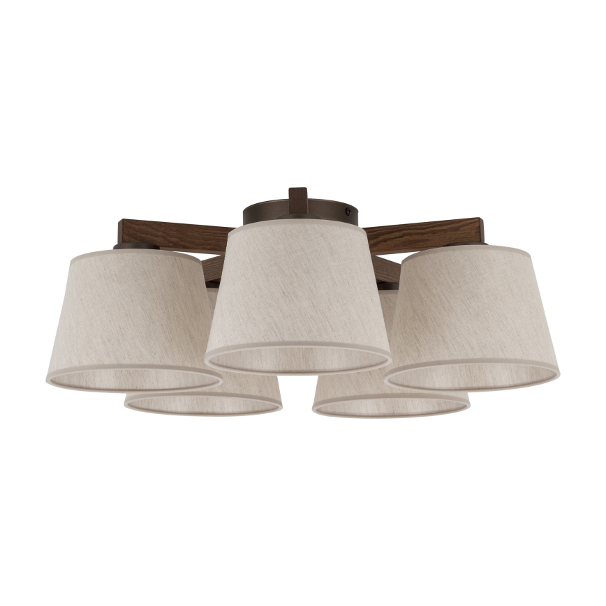 Brilagi - Surface-mounted ceiling light LATTE 5xE27/15W/230V pine/cream
