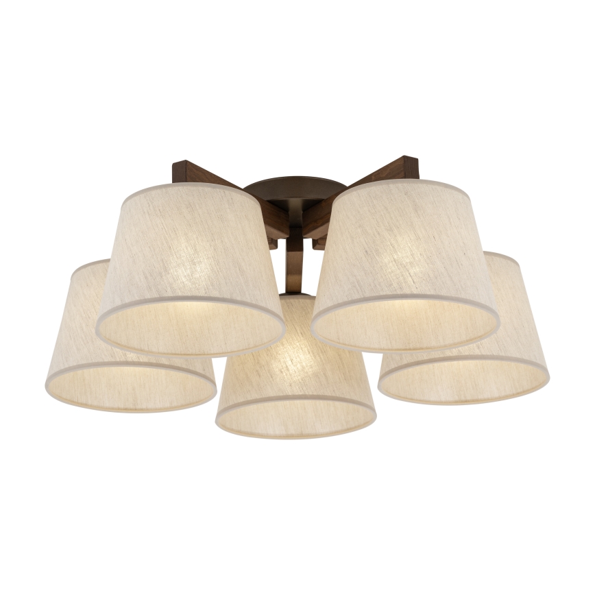 Brilagi - Surface-mounted ceiling light LATTE 5xE27/60W/230V pine/cream