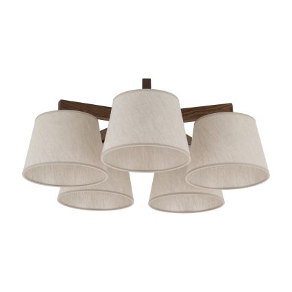 Brilagi - Surface-mounted ceiling light LATTE 5xE27/60W/230V pine/cream