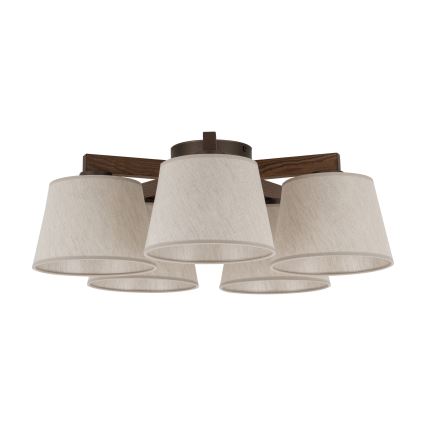 Brilagi - Surface-mounted ceiling light LATTE 5xE27/60W/230V pine/cream
