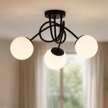 BRILAGI - Surface-mounted ceiling light MILO 3xE27/60W/230V Black
