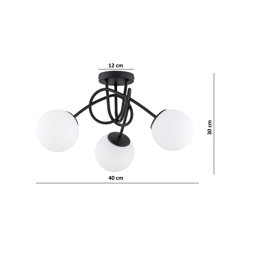 BRILAGI - Surface-mounted ceiling light MILO 3xE27/60W/230V Black