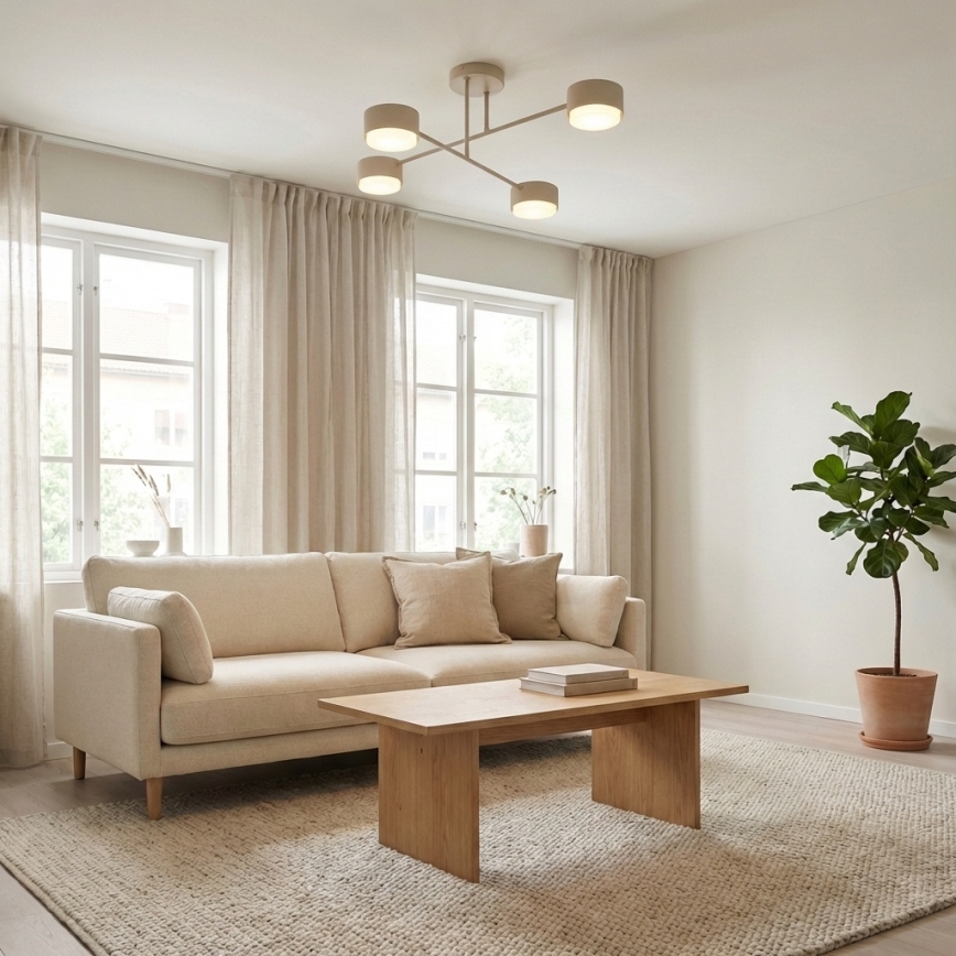 Brilagi - Surface-mounted ceiling light MONO 4xGX53/12W/230V beige