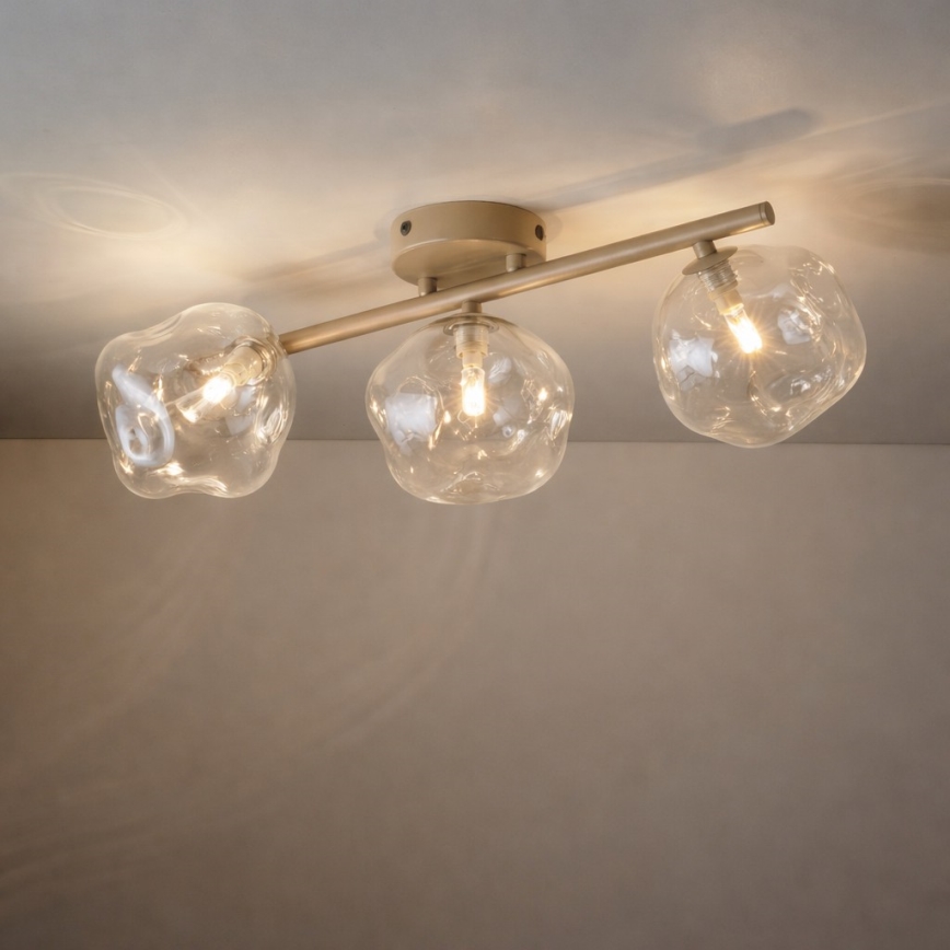 Brilagi - Surface-mounted ceiling light VULCANO 3xG9/8W/230V beige/smoked beige