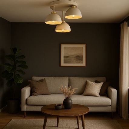 Brilagi - Surface-mounted chandelier 3xE27/60W/230V beige/gold