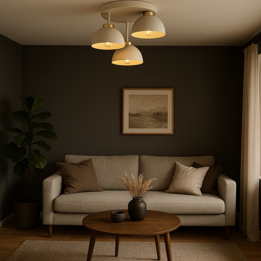 Brilagi - Surface-mounted chandelier 3xE27/60W/230V beige/gold