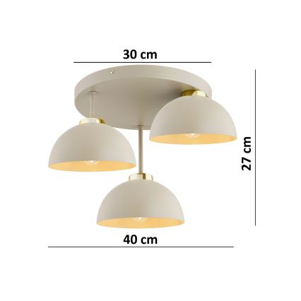 Brilagi - Surface-mounted chandelier 3xE27/60W/230V beige/gold