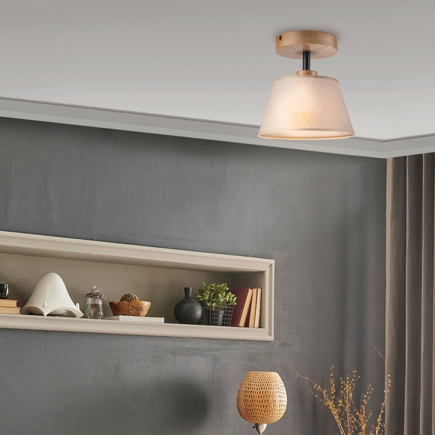 Brilagi - Surface-mounted chandelier ANTHONY 1xE14/60W/230V oak/beige