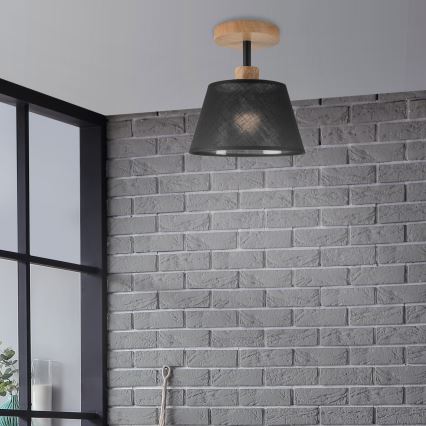 Brilagi - Surface-mounted chandelier ANTHONY 1xE14/60W/230V oak/black