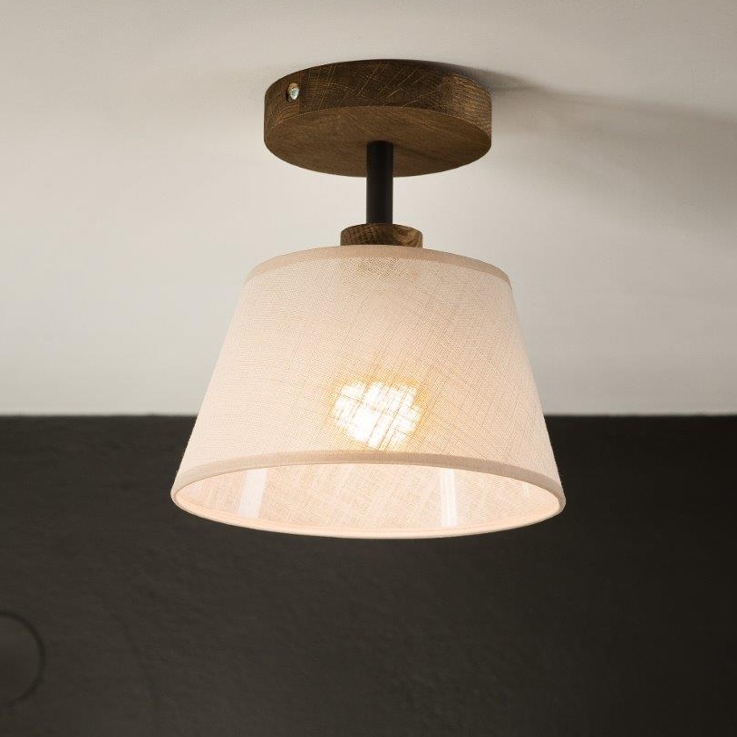 Brilagi - Surface-mounted chandelier ANTHONY 1xE14/60W/230V oak walnut/beige