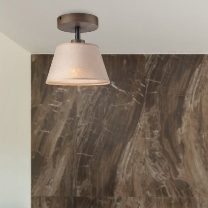 Brilagi - Surface-mounted chandelier ANTHONY 1xE14/60W/230V oak walnut/beige