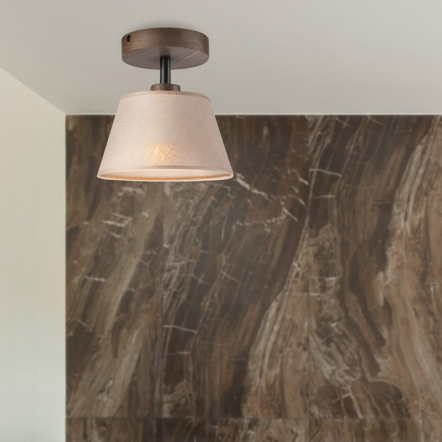 Brilagi - Surface-mounted chandelier ANTHONY 1xE14/60W/230V oak walnut/beige