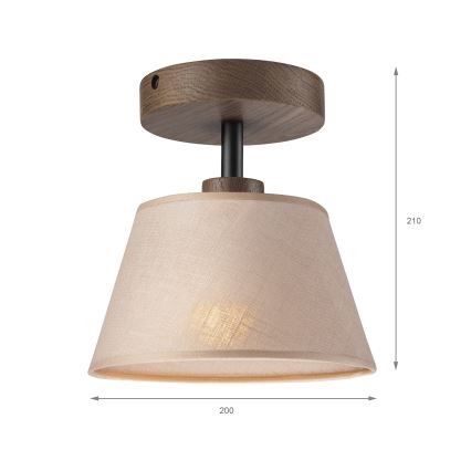 Brilagi - Surface-mounted chandelier ANTHONY 1xE14/60W/230V oak walnut/beige