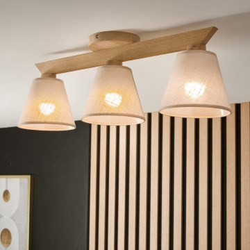 Brilagi - Surface-mounted chandelier ANTHONY 3xE14/40W/230V oak/beige