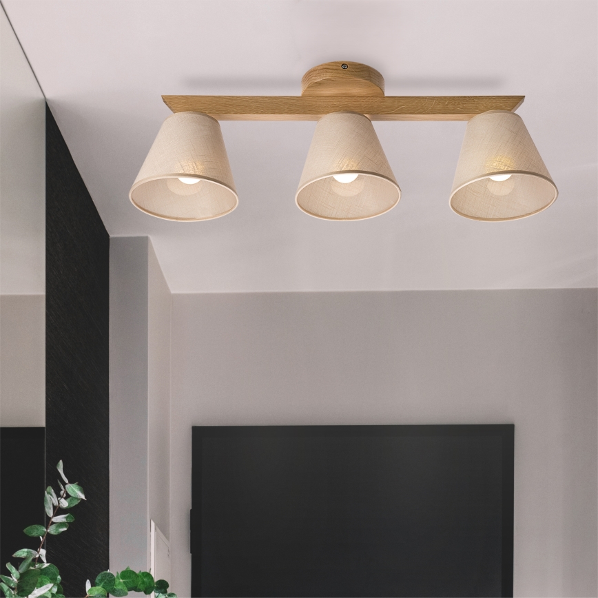 Brilagi - Surface-mounted chandelier ANTHONY 3xE14/40W/230V oak/beige