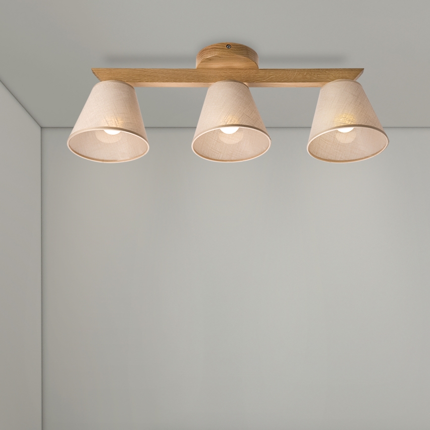 Brilagi - Surface-mounted chandelier ANTHONY 3xE14/40W/230V oak/beige