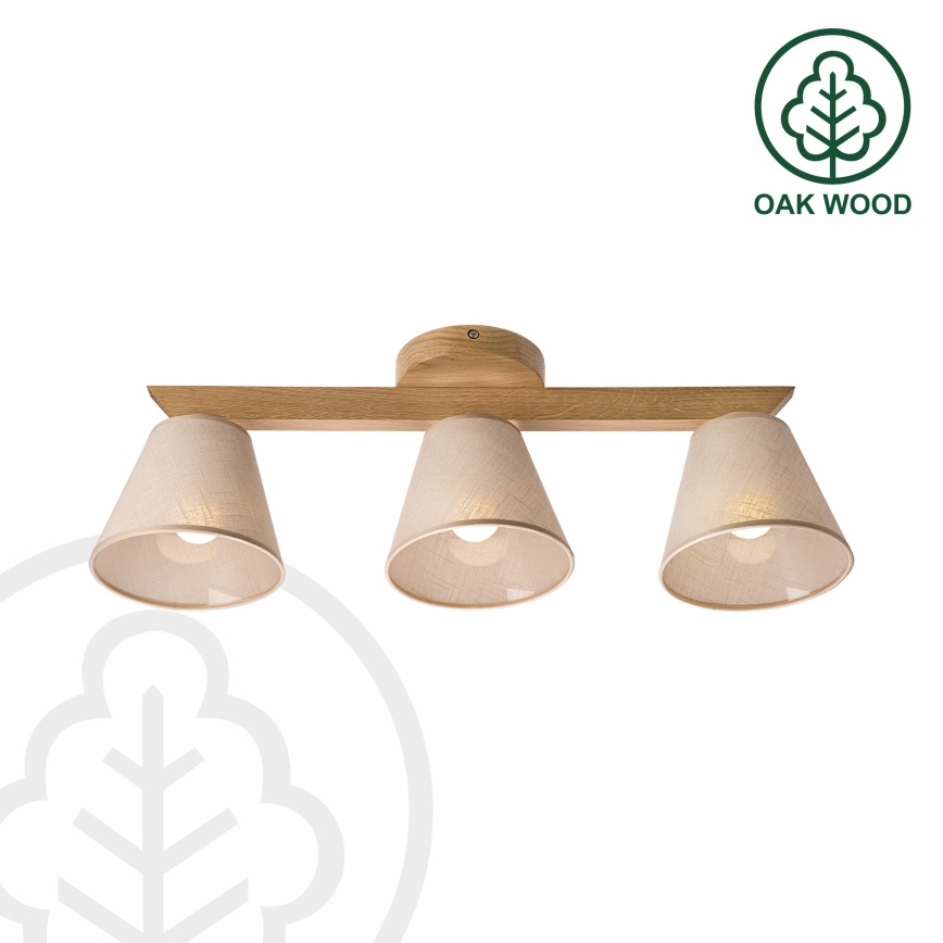 Brilagi - Surface-mounted chandelier ANTHONY 3xE14/40W/230V oak/beige