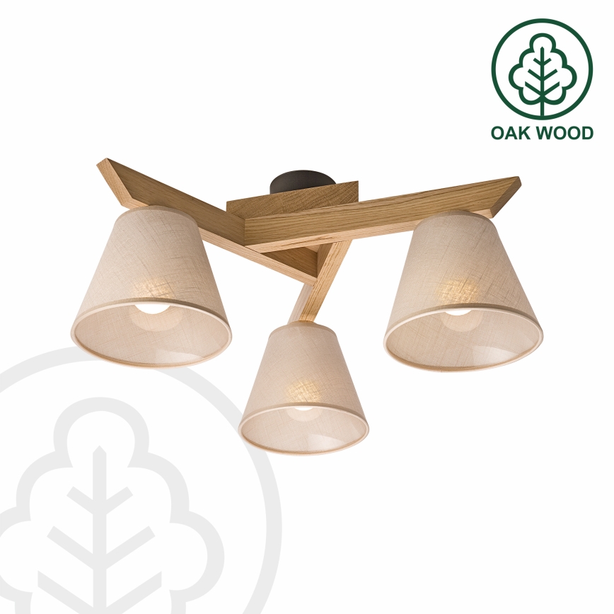Brilagi - Surface-mounted chandelier ANTHONY 3xE14/40W/230V oak/beige