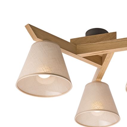 Brilagi - Surface-mounted chandelier ANTHONY 3xE14/40W/230V oak/beige