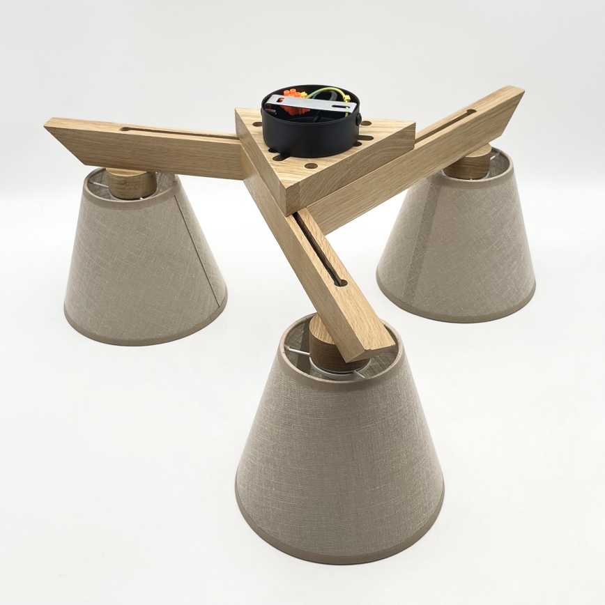 Brilagi - Surface-mounted chandelier ANTHONY 3xE14/40W/230V oak/beige