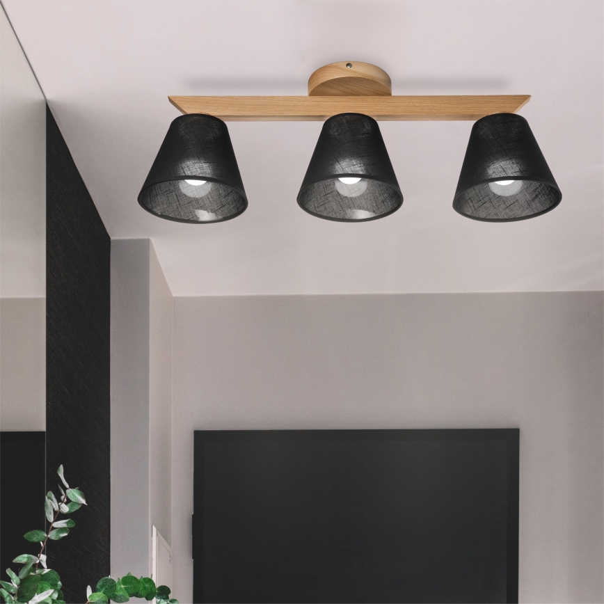 Brilagi - Surface-mounted chandelier ANTHONY 3xE14/40W/230V oak/black