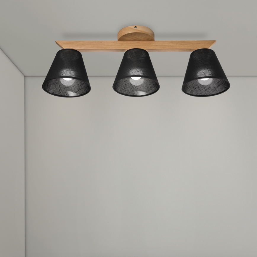 Brilagi - Surface-mounted chandelier ANTHONY 3xE14/40W/230V oak/black