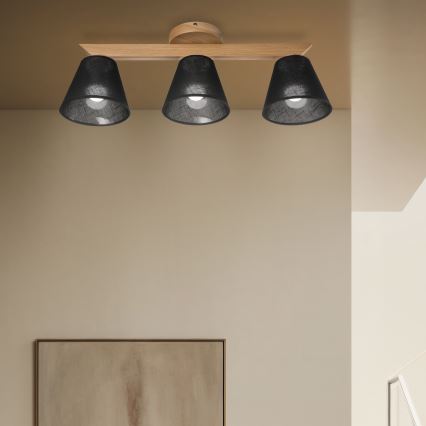 Brilagi - Surface-mounted chandelier ANTHONY 3xE14/40W/230V oak/black