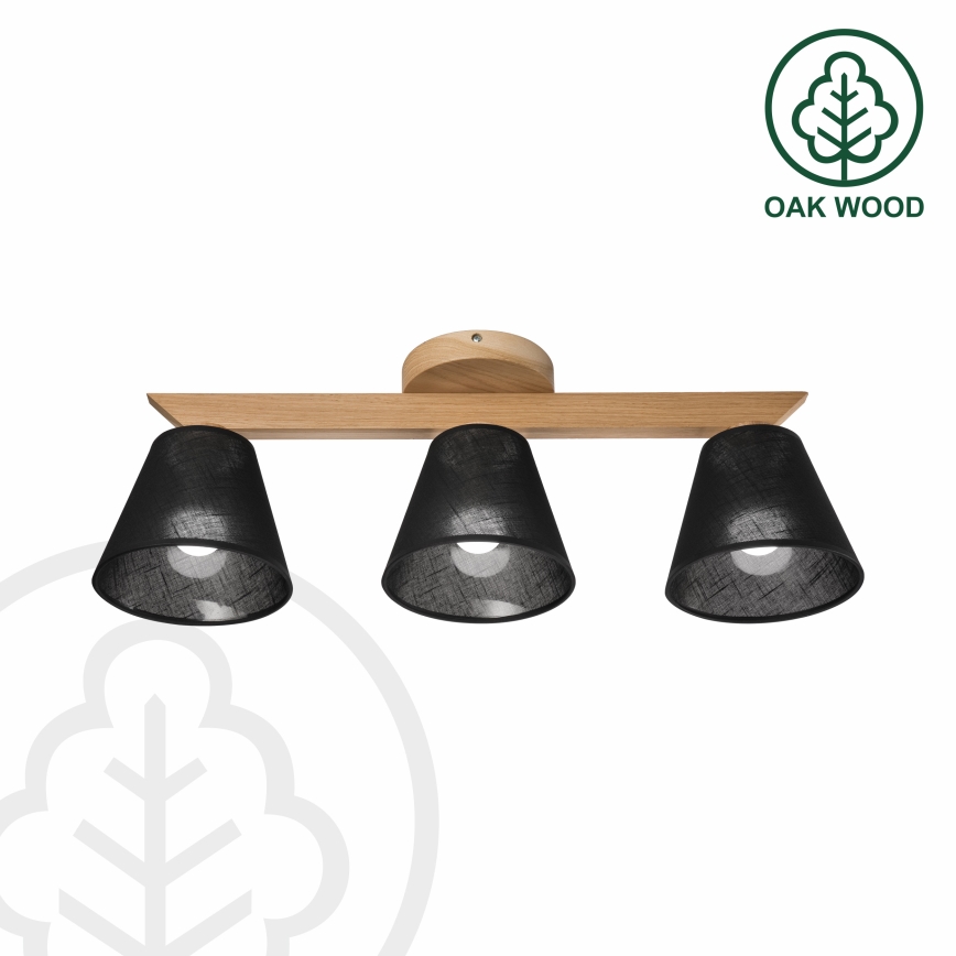Brilagi - Surface-mounted chandelier ANTHONY 3xE14/40W/230V oak/black