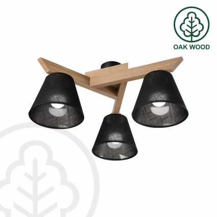 Brilagi - Surface-mounted chandelier ANTHONY 3xE14/40W/230V oak/black