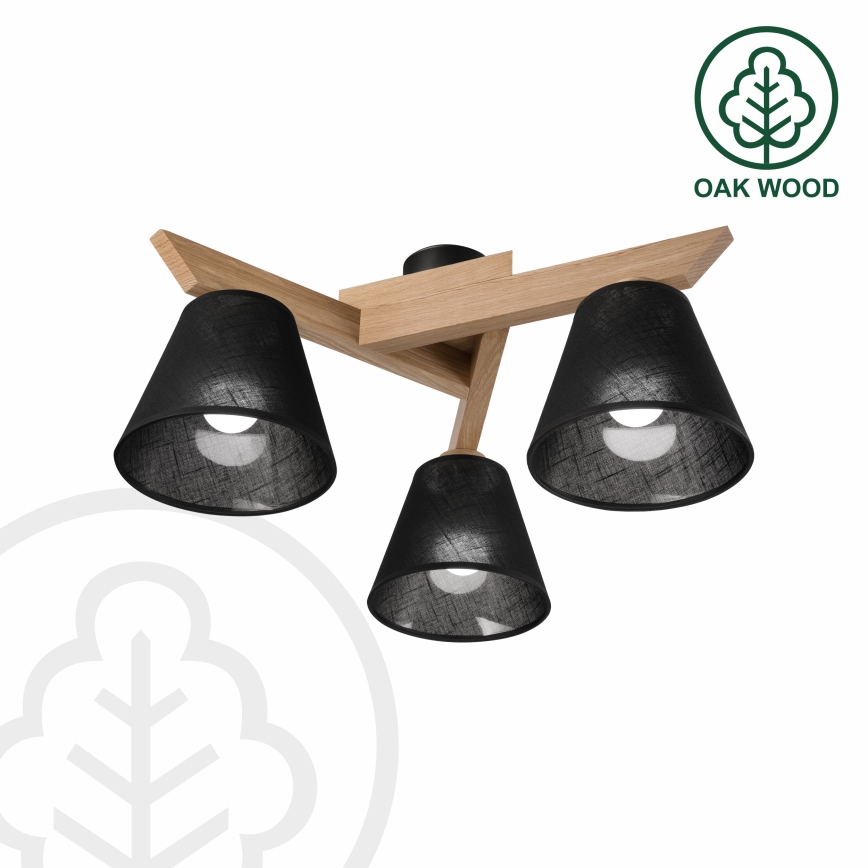 Brilagi - Surface-mounted chandelier ANTHONY 3xE14/40W/230V oak/black