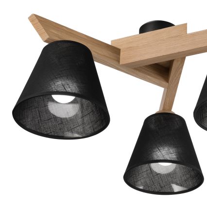 Brilagi - Surface-mounted chandelier ANTHONY 3xE14/40W/230V oak/black