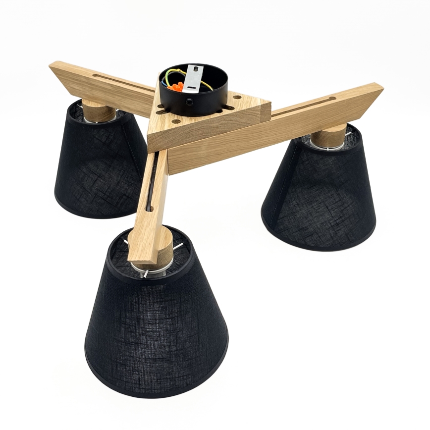 Brilagi - Surface-mounted chandelier ANTHONY 3xE14/40W/230V oak/black