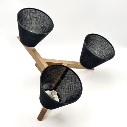 Brilagi - Surface-mounted chandelier ANTHONY 3xE14/40W/230V oak/black