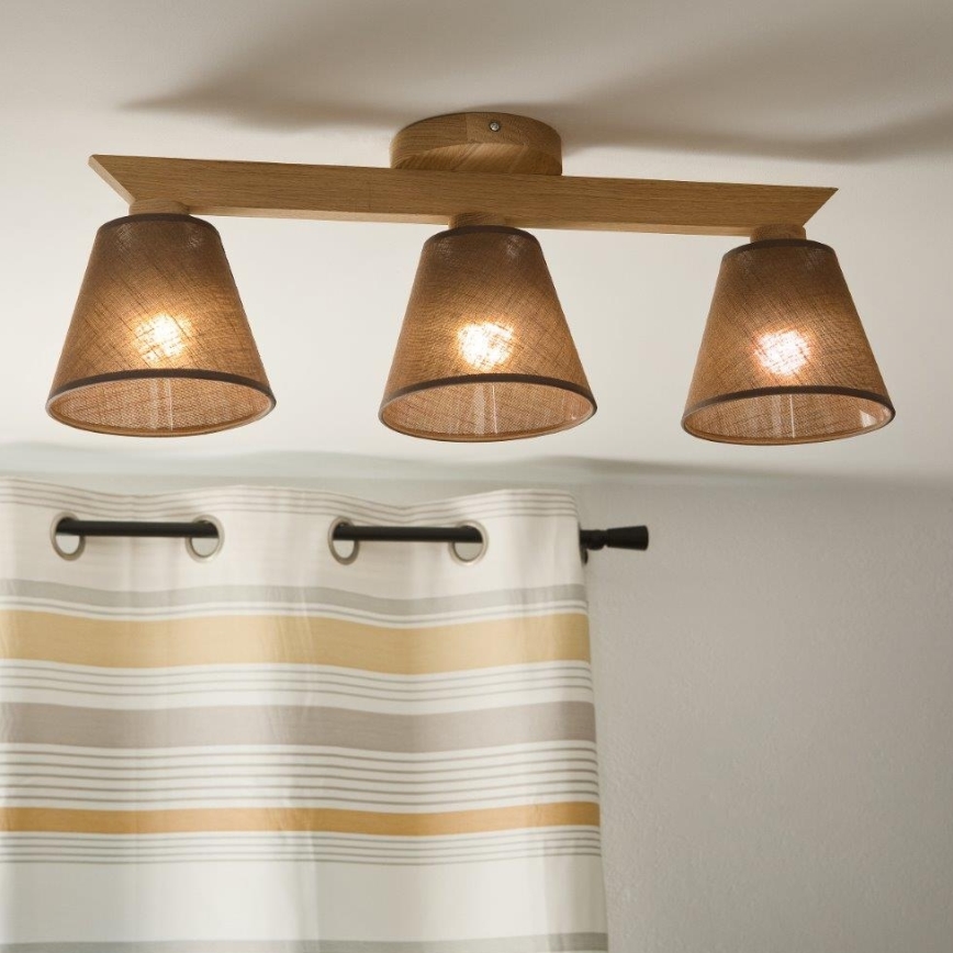 Brilagi - Surface-mounted chandelier ANTHONY 3xE14/40W/230V oak/brown