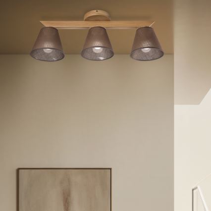 Brilagi - Surface-mounted chandelier ANTHONY 3xE14/40W/230V oak/brown