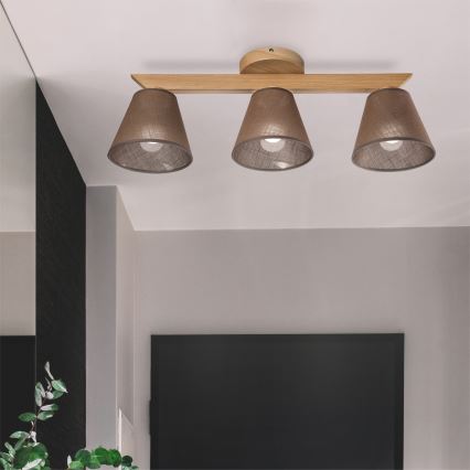 Brilagi - Surface-mounted chandelier ANTHONY 3xE14/40W/230V oak/brown