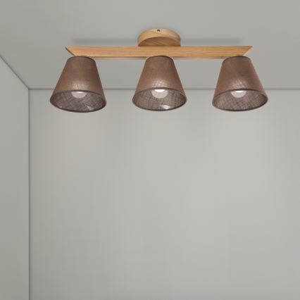 Brilagi - Surface-mounted chandelier ANTHONY 3xE14/40W/230V oak/brown