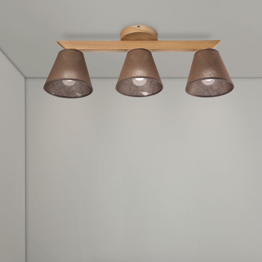 Brilagi - Surface-mounted chandelier ANTHONY 3xE14/40W/230V oak/brown