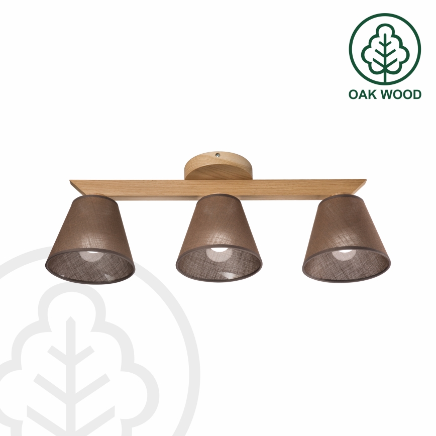 Brilagi - Surface-mounted chandelier ANTHONY 3xE14/40W/230V oak/brown
