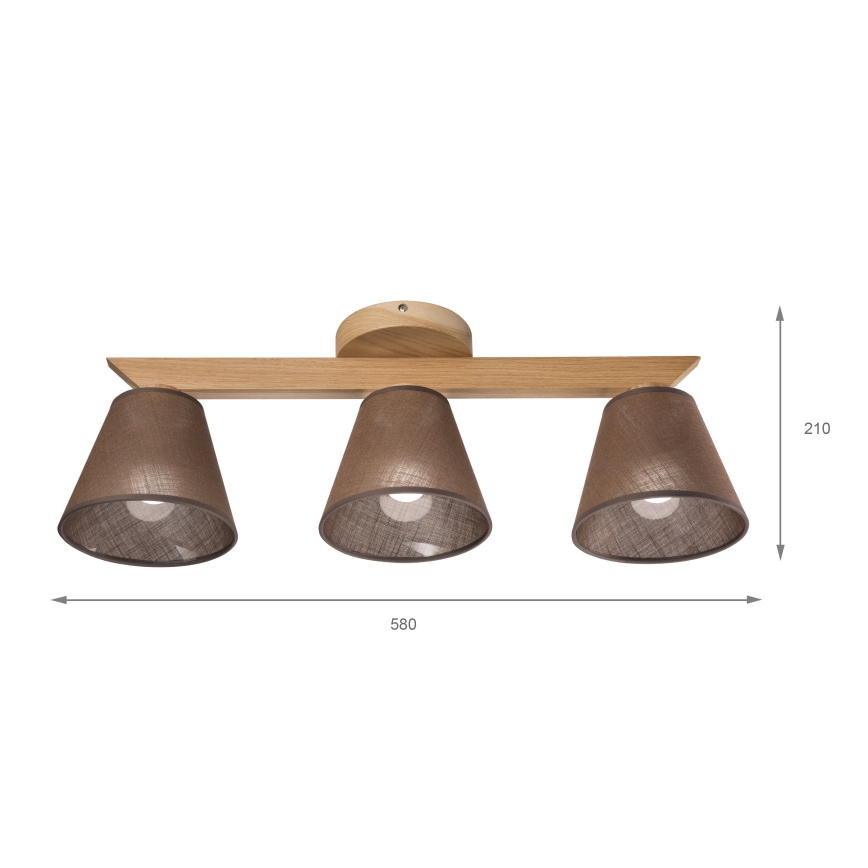 Brilagi - Surface-mounted chandelier ANTHONY 3xE14/40W/230V oak/brown