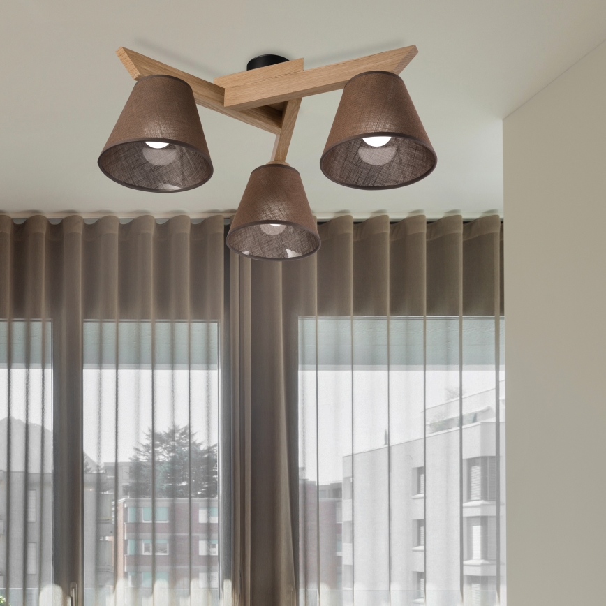 Brilagi - Surface-mounted chandelier ANTHONY 3xE14/40W/230V oak/brown