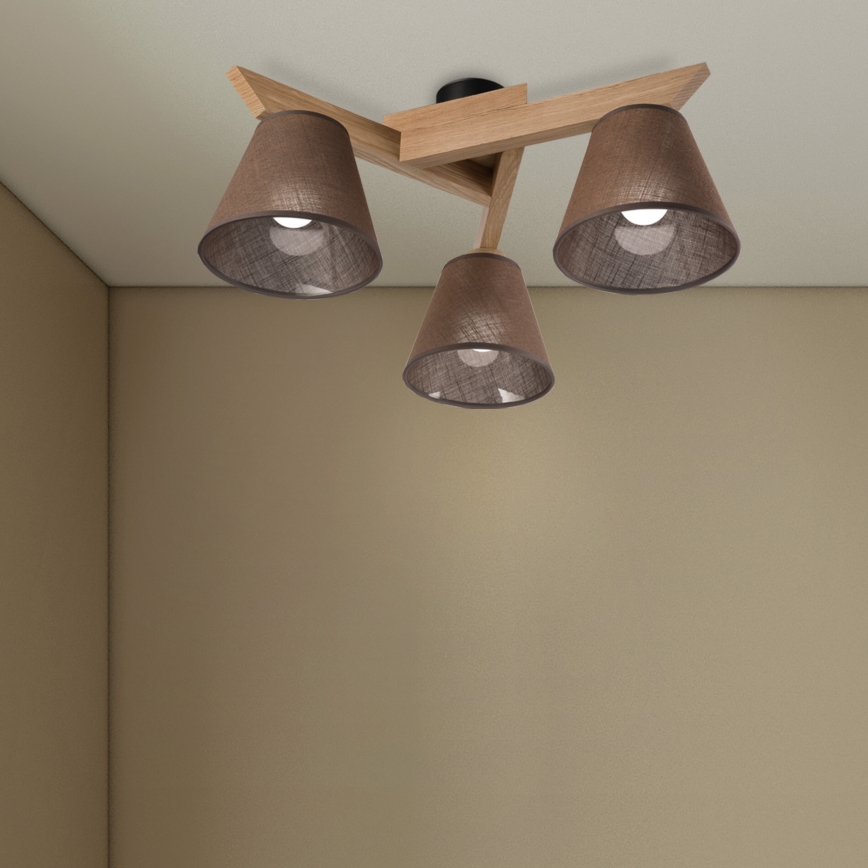 Brilagi - Surface-mounted chandelier ANTHONY 3xE14/40W/230V oak/brown