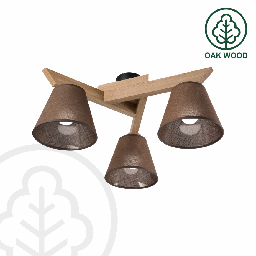Brilagi - Surface-mounted chandelier ANTHONY 3xE14/40W/230V oak/brown
