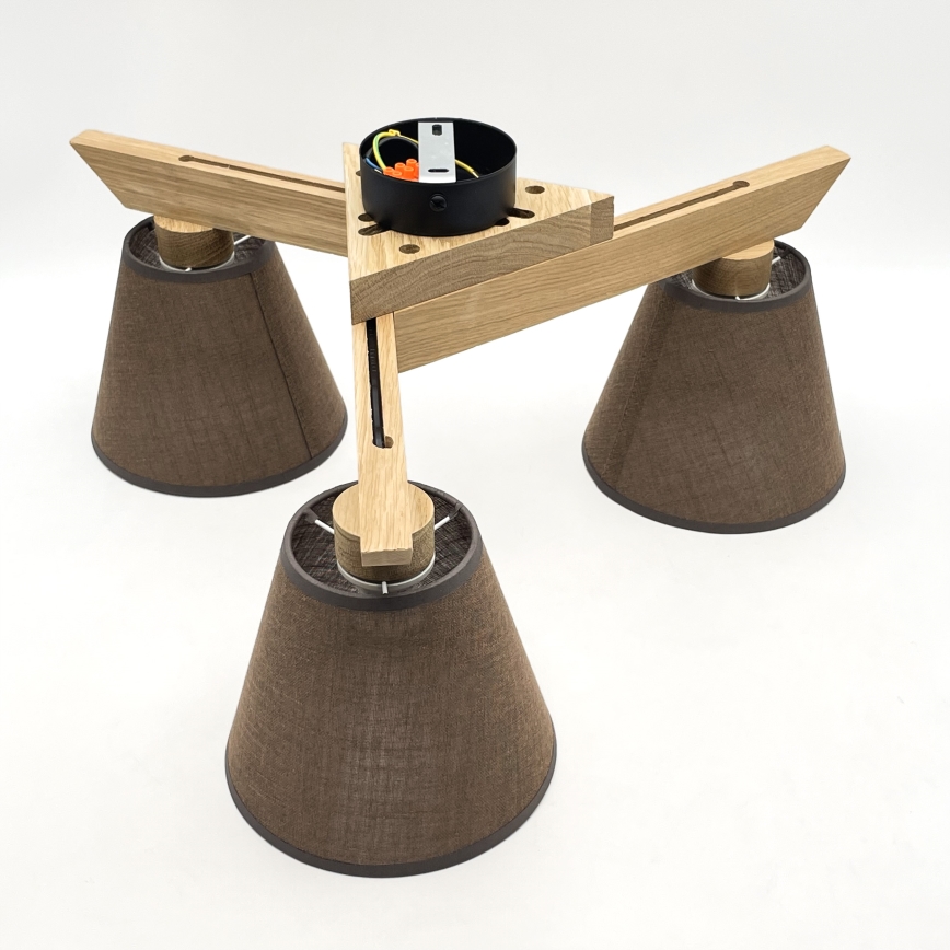 Brilagi - Surface-mounted chandelier ANTHONY 3xE14/40W/230V oak/brown