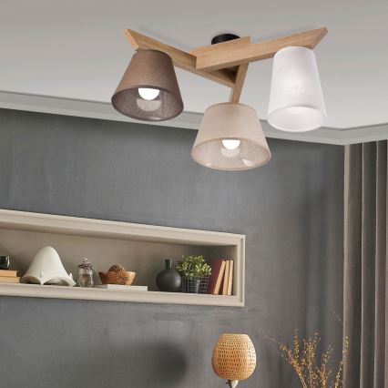 Brilagi - Surface-mounted chandelier ANTHONY 3xE14/40W/230V oak