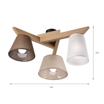 Brilagi - Surface-mounted chandelier ANTHONY 3xE14/40W/230V oak