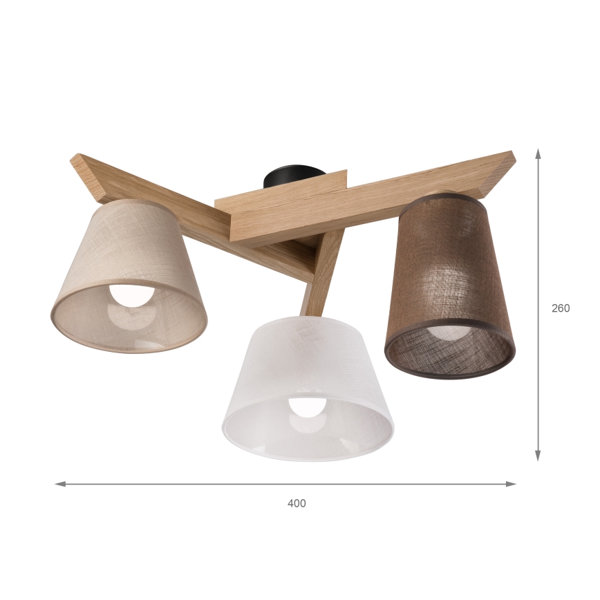 Brilagi - Surface-mounted chandelier ANTHONY 3xE14/40W/230V oak